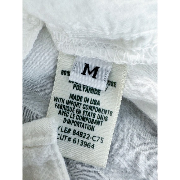 BELLA DAHL Pintucked Shirt White Button Up Short Sleeve MINT - Picture 11 of 14